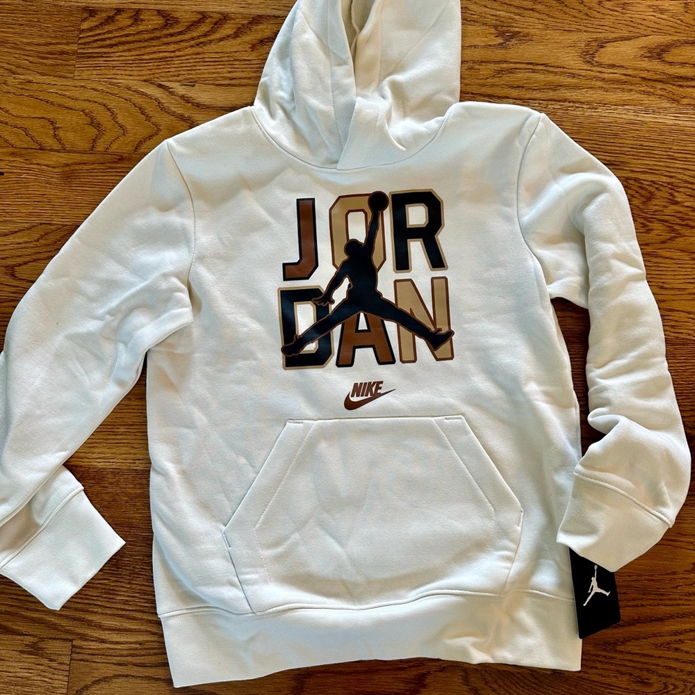 Jordan White Hoodie with Bold Logo
